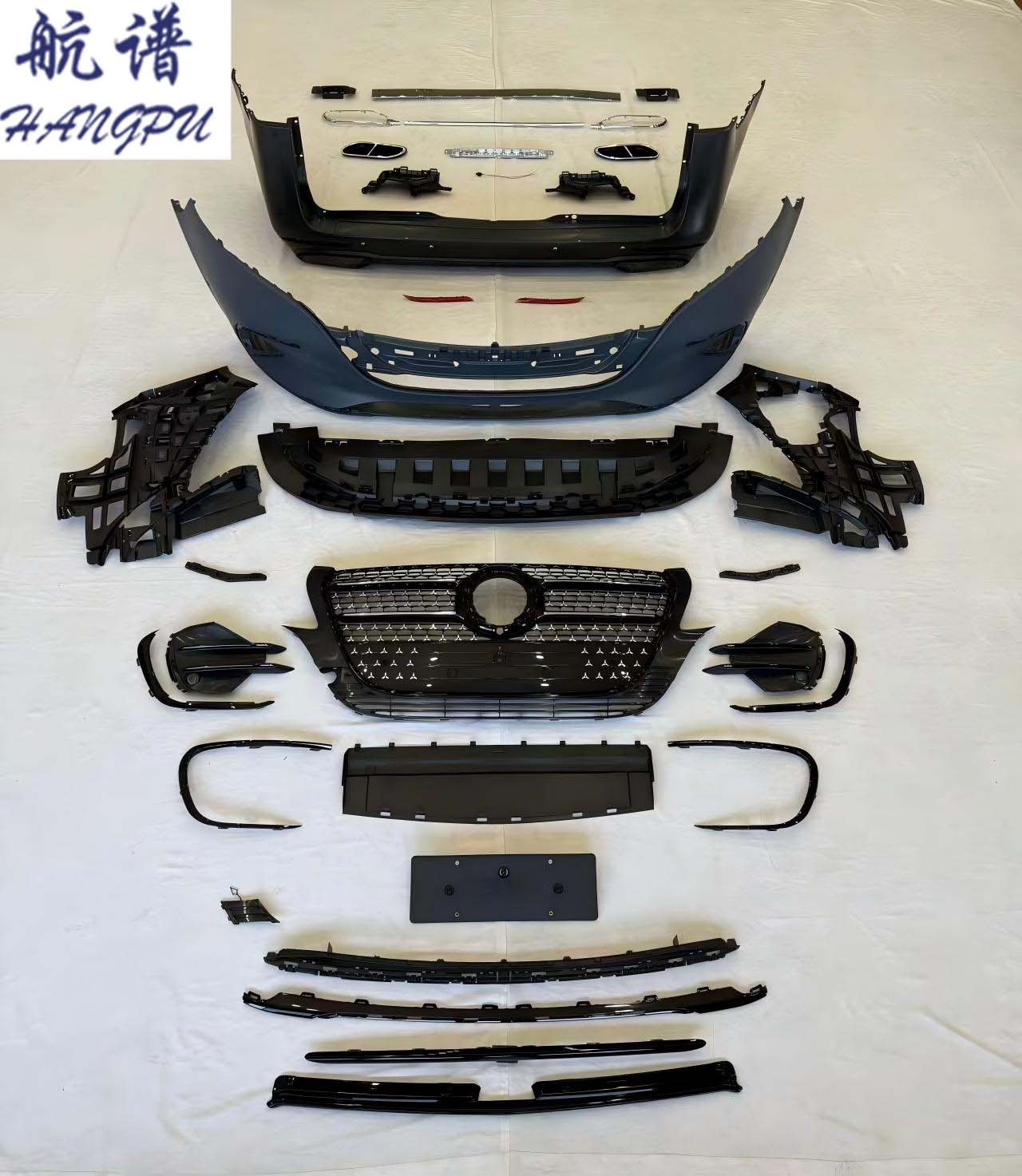 威霆改25款V300AMG套件 前杠25款V300AMG（黑饰条）后杠19款迈巴赫